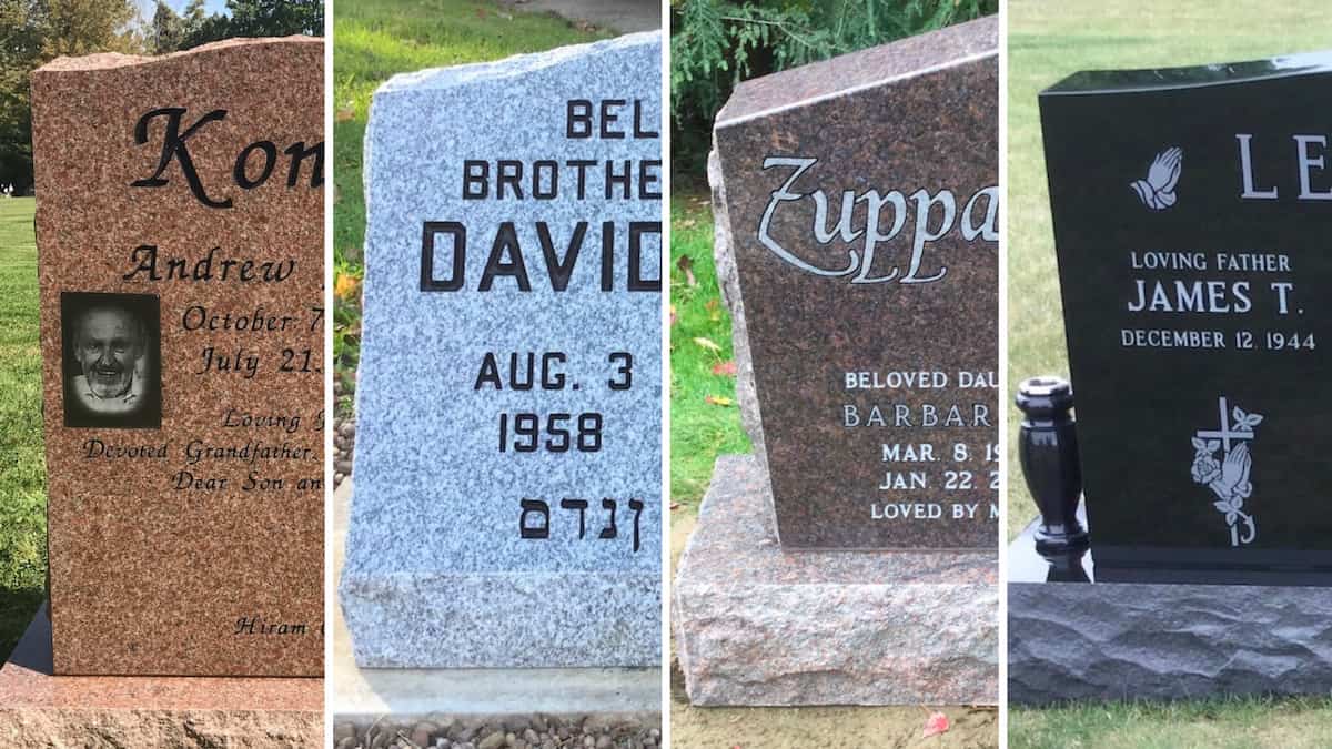 How Headstone Lettering Appears on Different Granite Colors